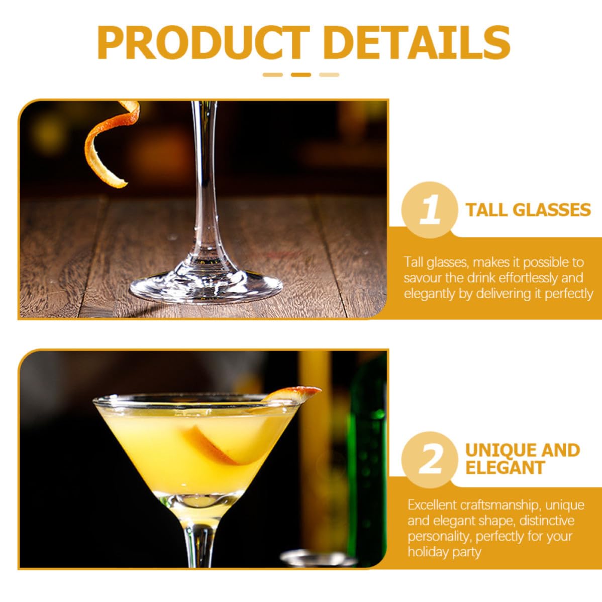 Copas de Cóctel Triangulares de Cristal 4 Piezas 200 Ml | Diseño Elegante y Forma Distintiva, Aptas para Casa y Fiesta, Uso Versátil Copas de Postre