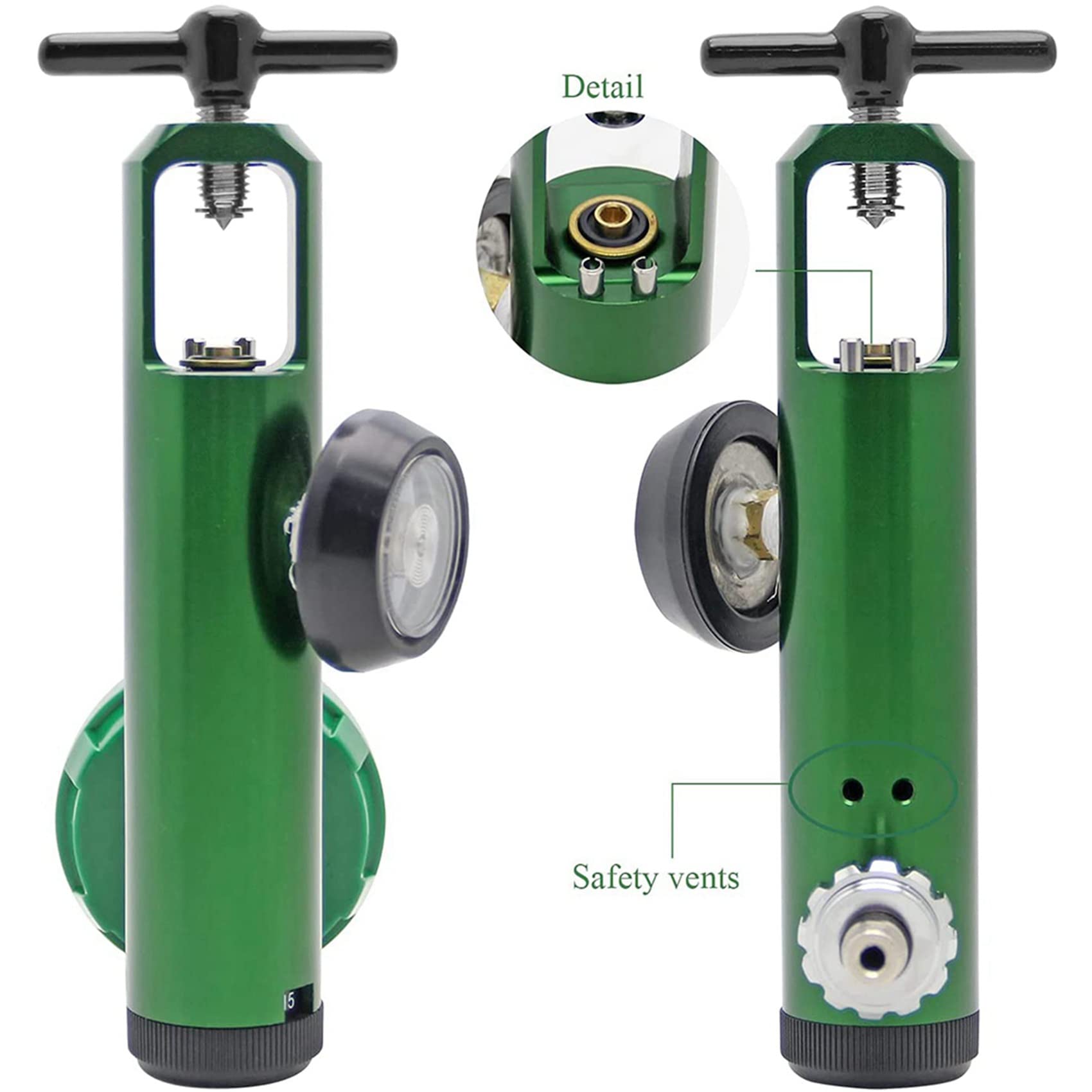 2 medidores de flujo de oxígeno, regulador de oxígeno, 0-15 l/min, regulador de presión reductor, medidor de válvula con rosca de entrada 870