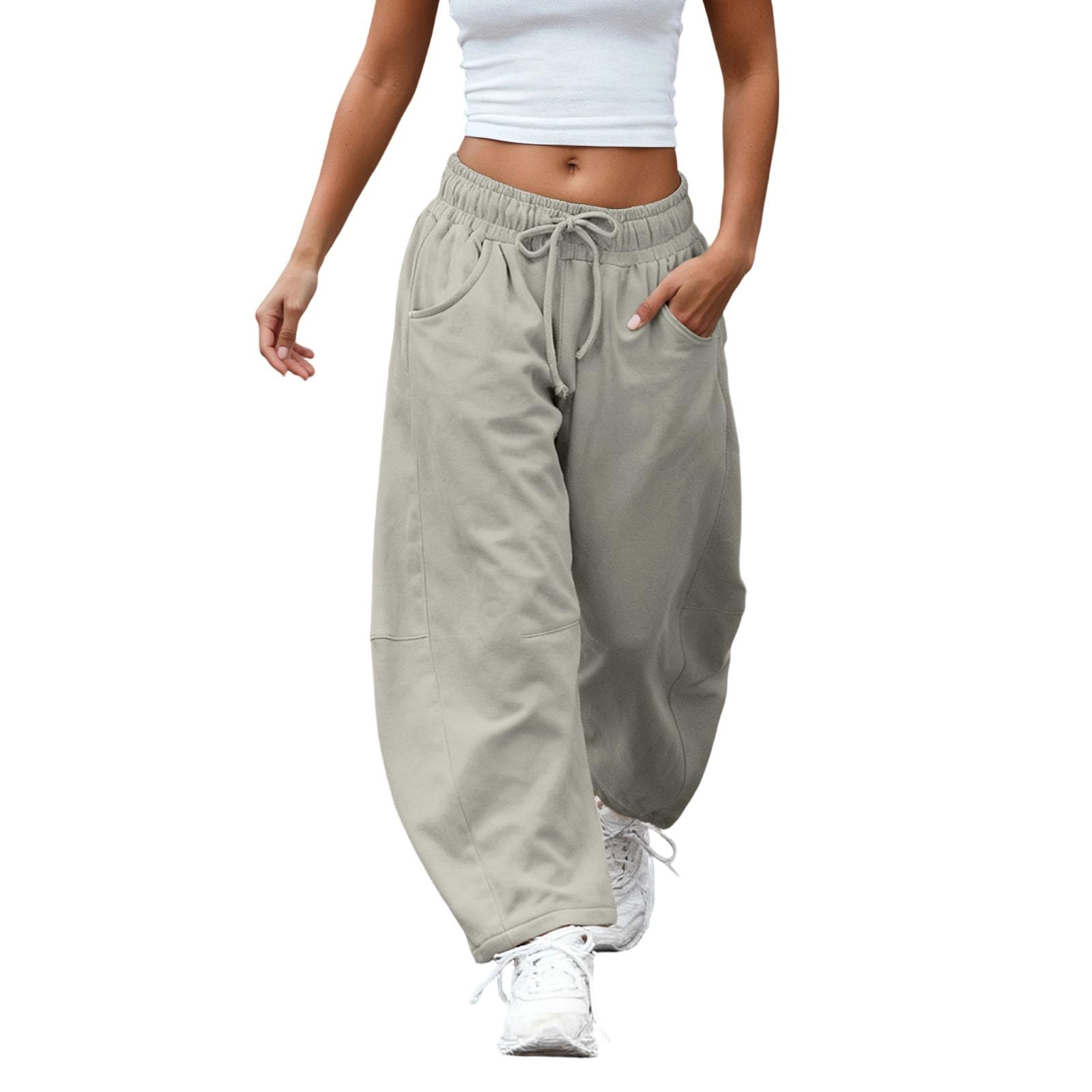 Pantalones de chándal para mujer, holgados, pantalones de deporte de pierna ancha, pantalones de chándal de moda, pantalones de chándal de cintura alta, cómodos, pantalones de entrenamiento