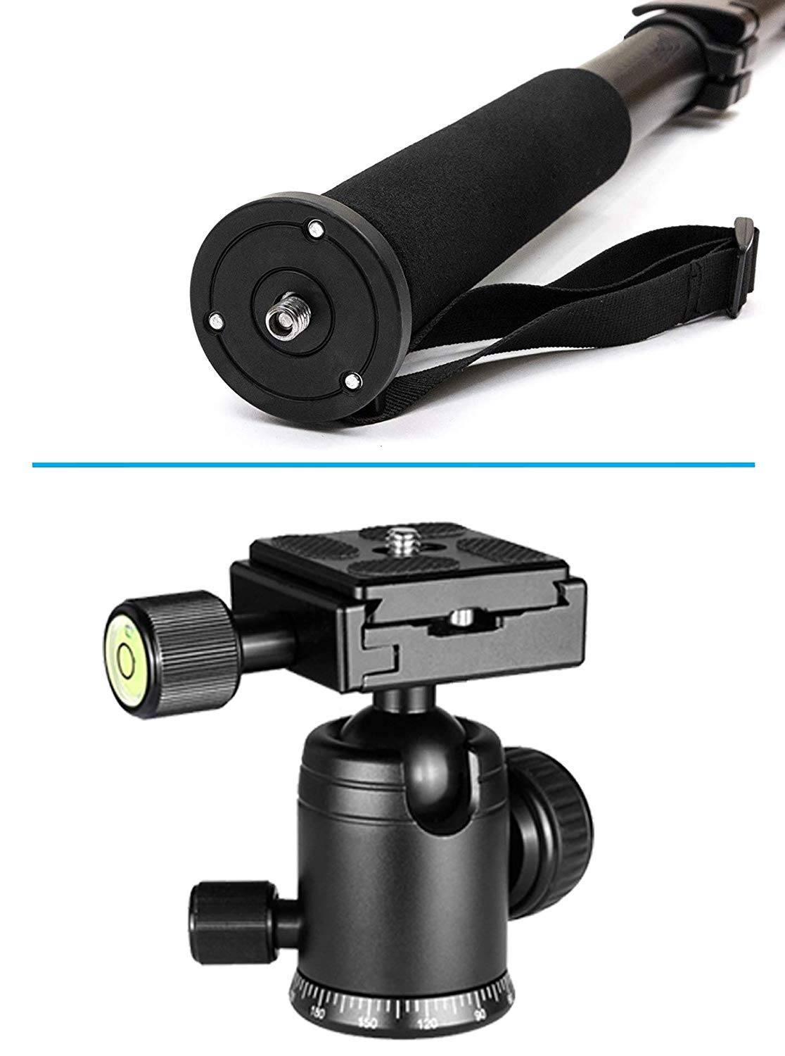 Professional Heavy Duty 72" Monopod/Unipod (Dual Optional Head) for Pentax SMCP-DA 200mm f/2.8 ED (IF) SDM