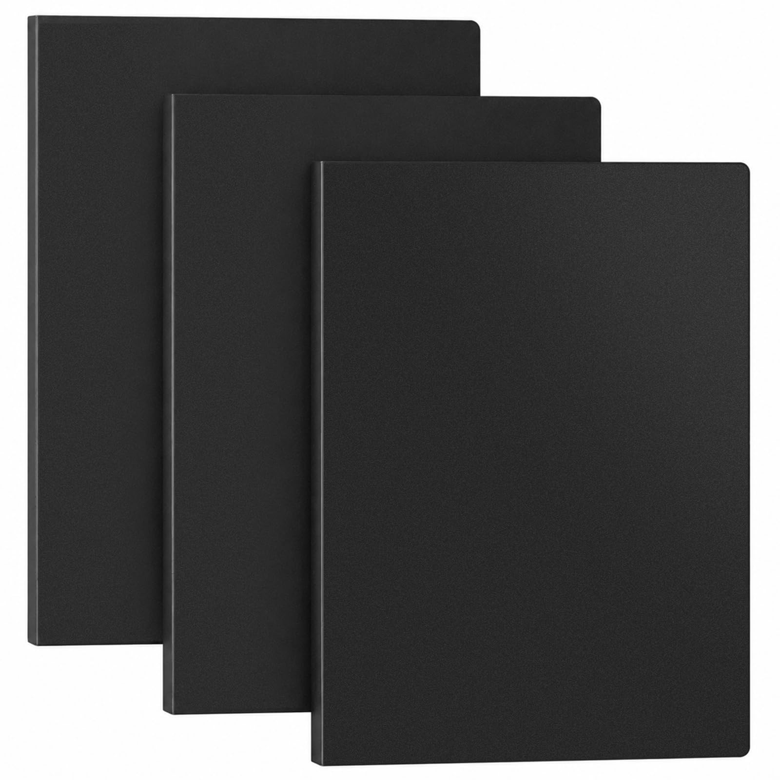 JEFURE A4 Display Folder, 3 Pcs, 20 Pockets, Black