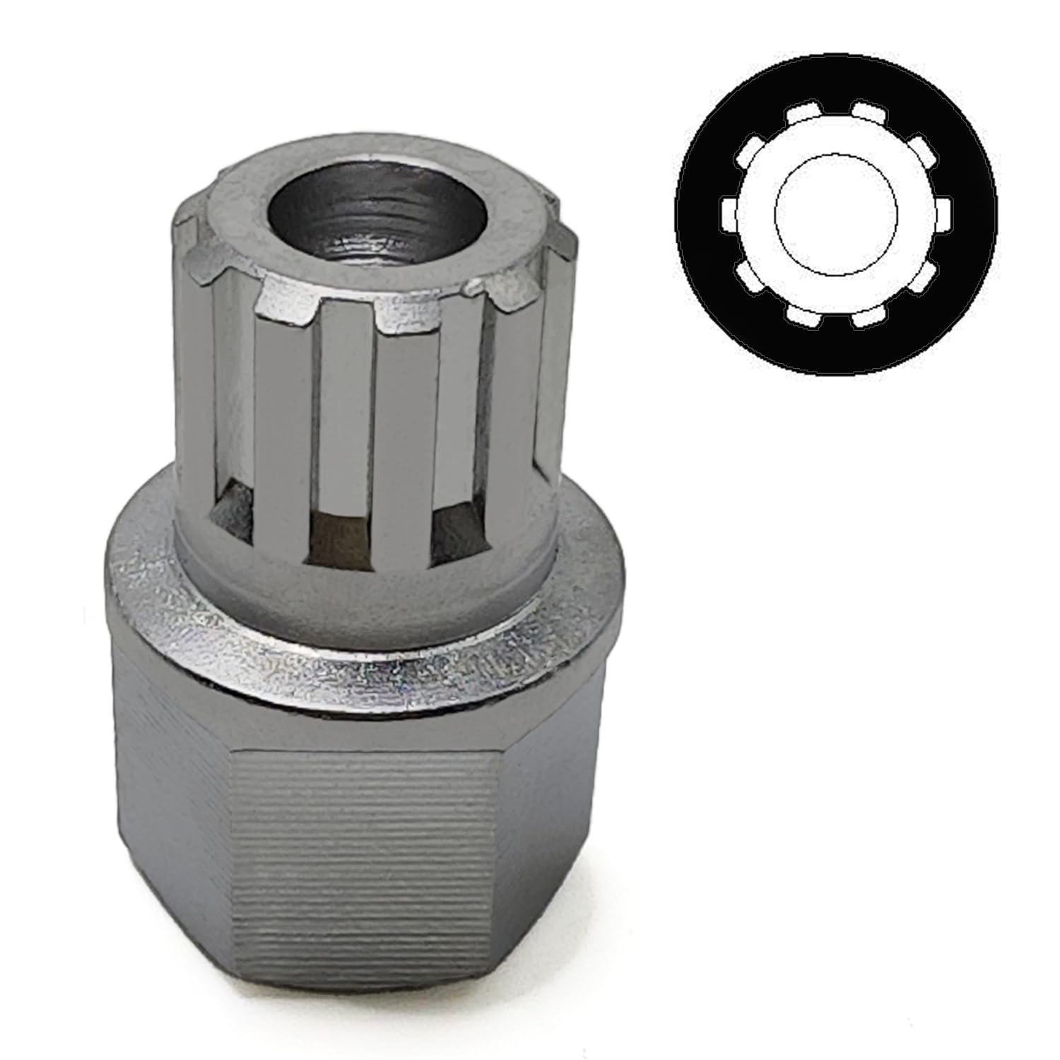 JEUCLEL 55/10PT Wheel Locking Nut Key Compatible with VW Volkswagen Audi VAG, Wheel Lock Nut Socket Adapter, Wheel Anti-Theft Lug Nut Removal Tool,