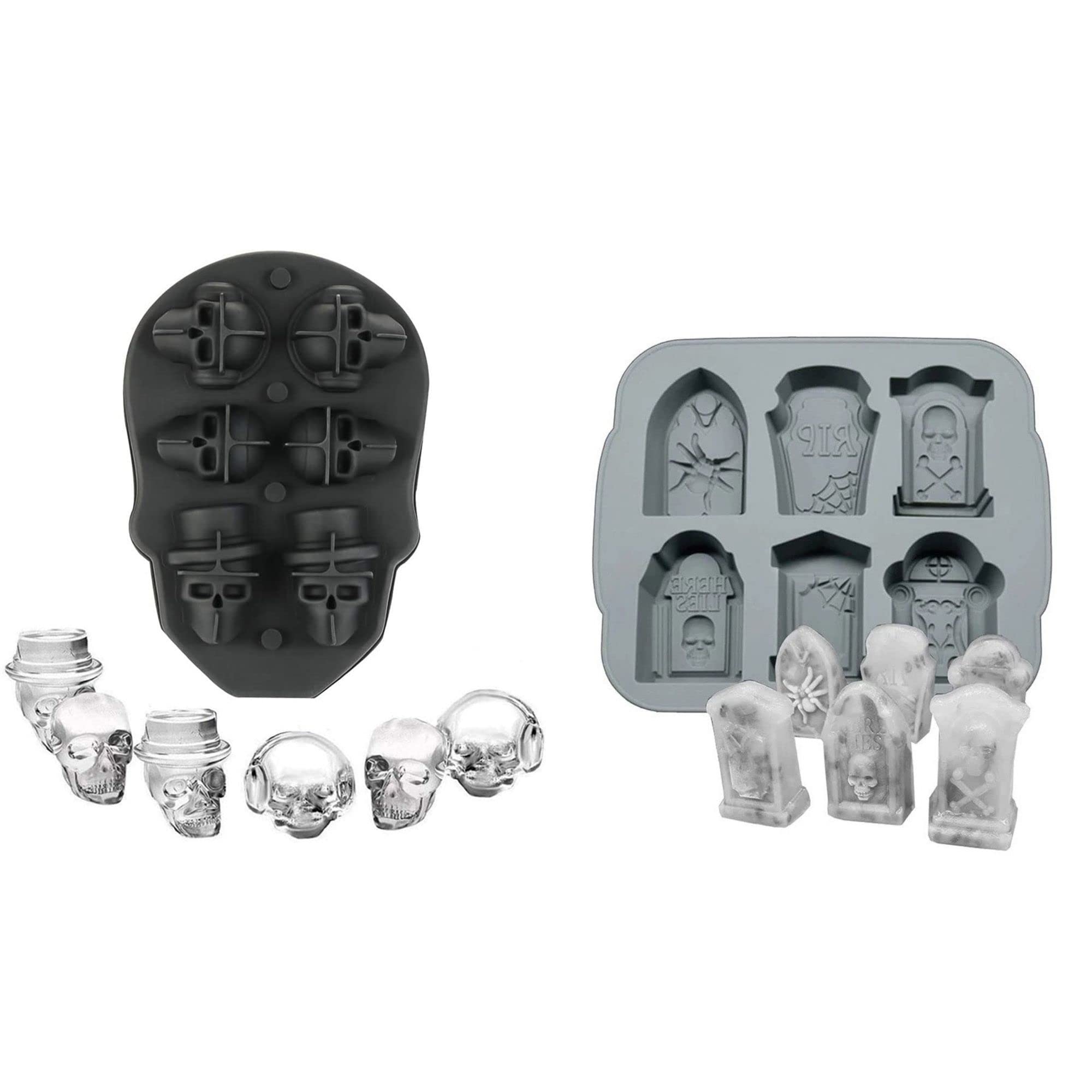 Flash PopupSkull and Tombstone Ice Tray Mold