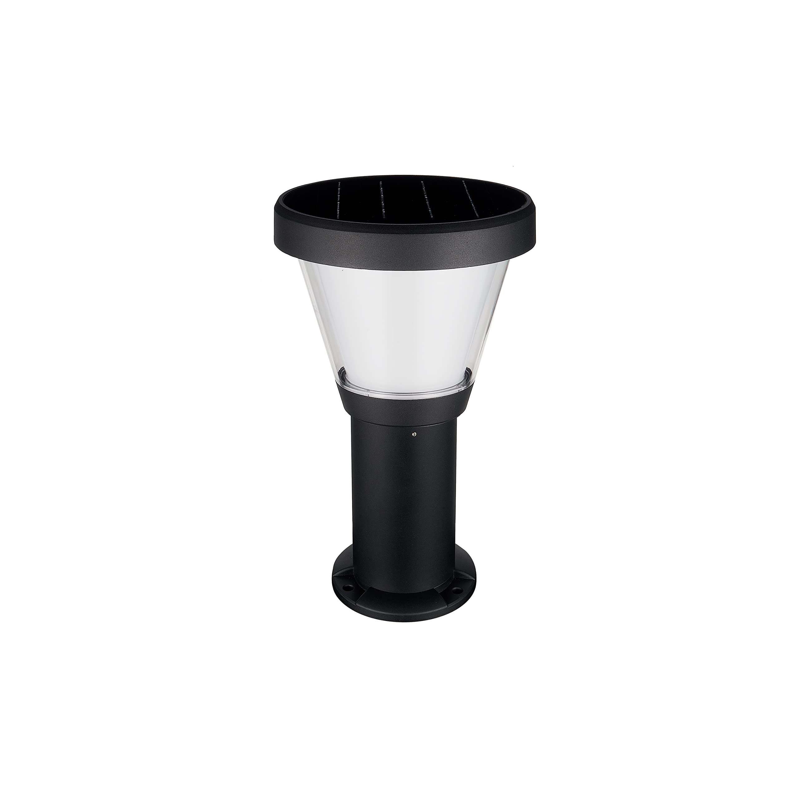 Baliza solar ERGO negro LED SMD 4,5W 3000K/4K (H.38cm) IP65. Baliza o sobremuro solar para iluminar zonas de patios, porches, terrazas.