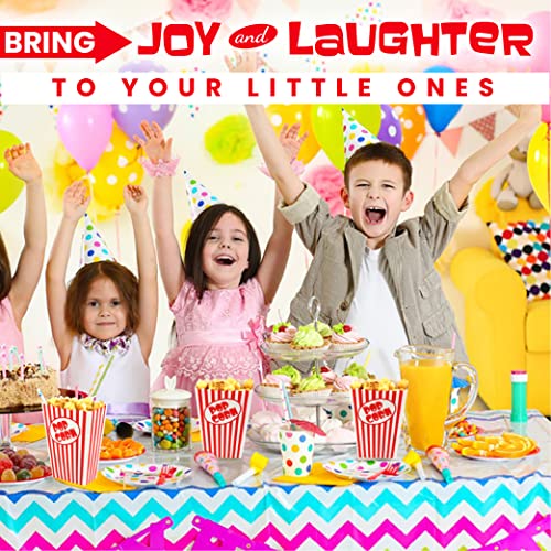 Image of 50 Pcs Popcorn Boxes for Party 5.5 Inches Tall Red & White Striped Popcorn Bags Mini Popcorn Buckets & Popcorn Bowl for Movie Theater, Home, Carnival Decorations (50)