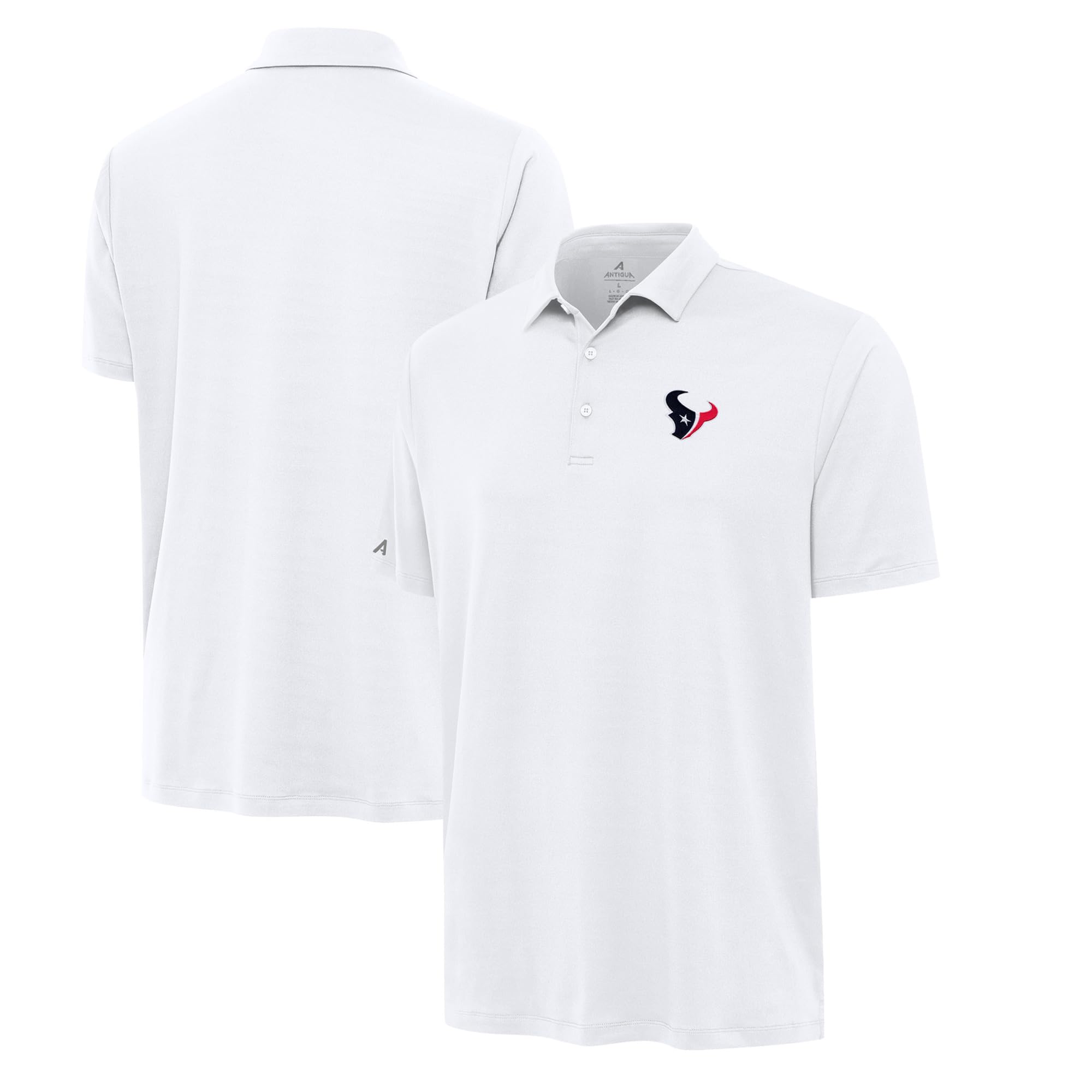 Antigua Men's White Houston Texans Reprocess Polo