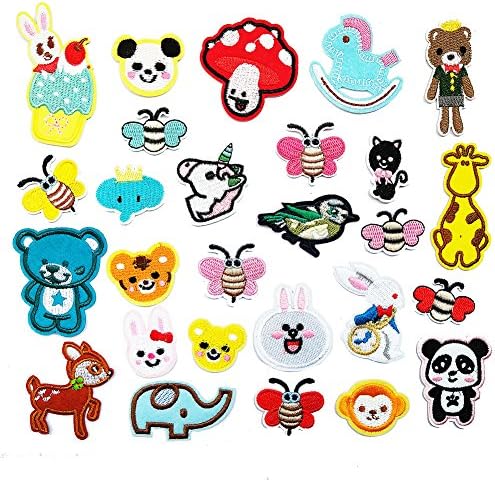 Czorange 27pcs Animals Iron On Patches Pack for Kids Decoration Sew On Patches for DIY Jeans Jacket, Clothing, Handbag, Shoes,Caps