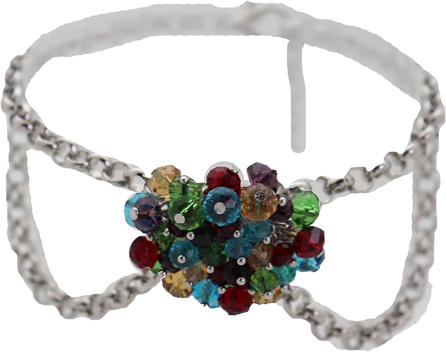 Women Boot Bracelet Western Fashion Silver Metal Chain Shoe Charm Multi Color Beads Anklet