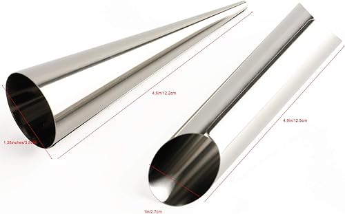 Miniatura 2 de Humber Living - Moldes de cuerno de acero inoxidable con forma tubular para tubos de cannoli croissant (cono crema)