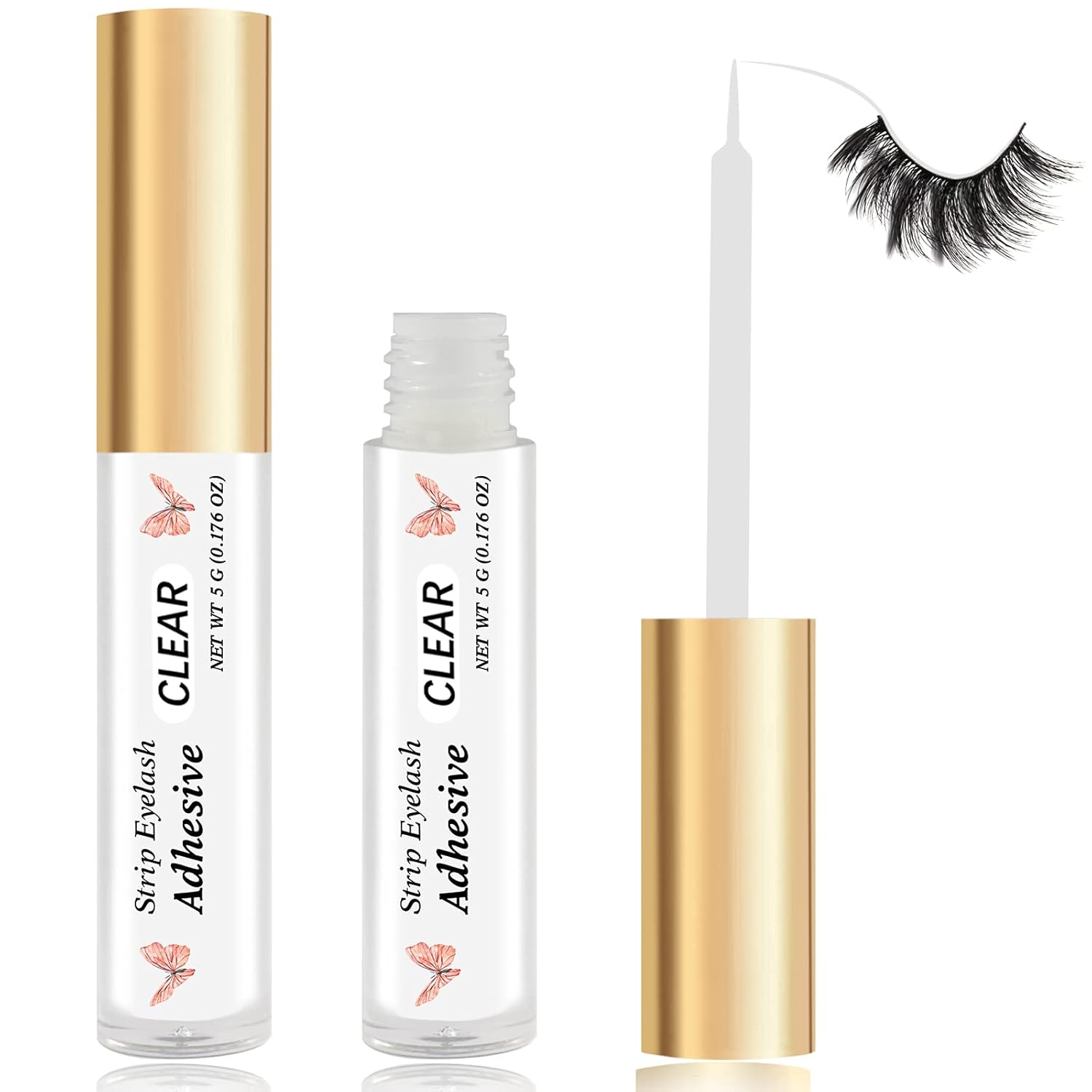 HSKIE Eyelash Glue Clear Lash Glue Strong Eyelash Glue for False Lashes Waterproof