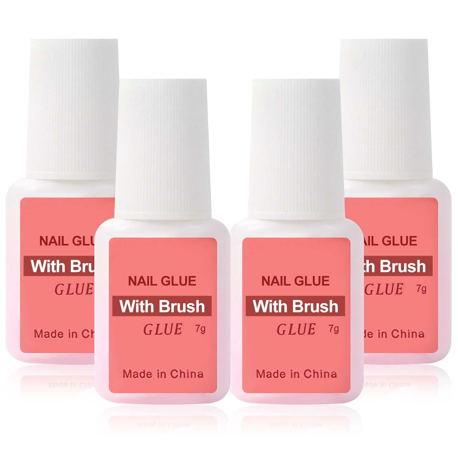 Sularpek Nail Glue, 4 PCS Nail Glue Extra Strong, Brush on Nail Glue, Strong Nail Glue, False