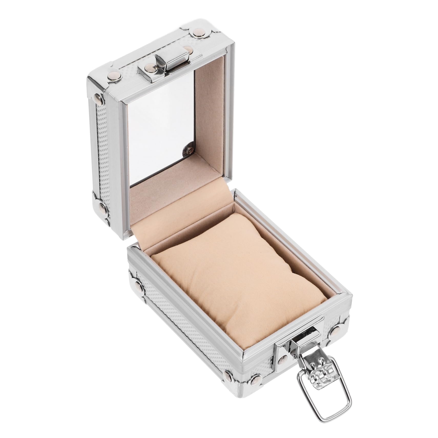 ULTECHNOVO Étui à Montre Aluminium avec Serrure Boîte De Rangement pour Montre Individuelle Remontoir Compact pour Accessoires