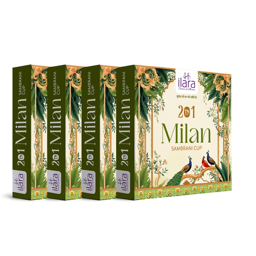ilara Milan 2 in 1 Sambrani Cup | Premium Natural Dhoop Cups for Pooja, Meditation & Relaxation | Pack of 4 (48 Cups)-image-13