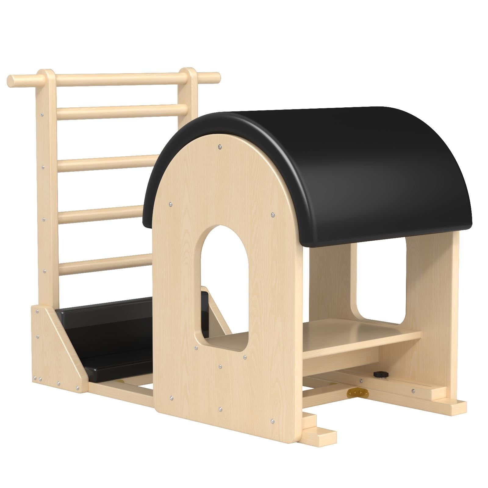 GDMSTIH Black Pilates Ladder Barrel, Wooden Spine Corrector Pilates Machine for Home Workout, Pilates Arc for Balance, Core Strengthening and Stretching-G0047W