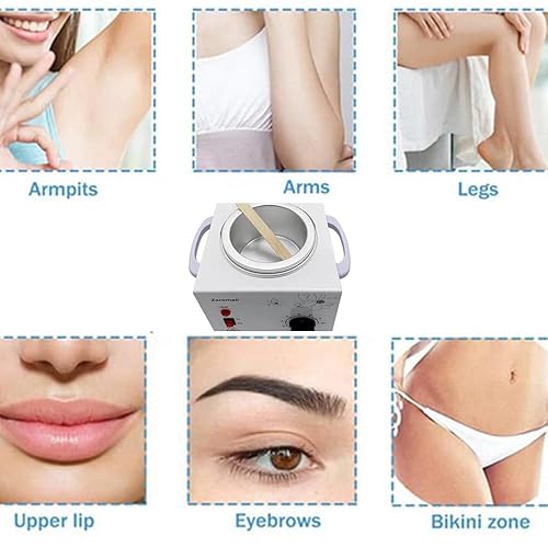 Miniatura 4 de Calentador de cera de una sola olla, máquina de calentador de cera eléctrico profesional, equipo de spa de piel facial con juego de temperatura