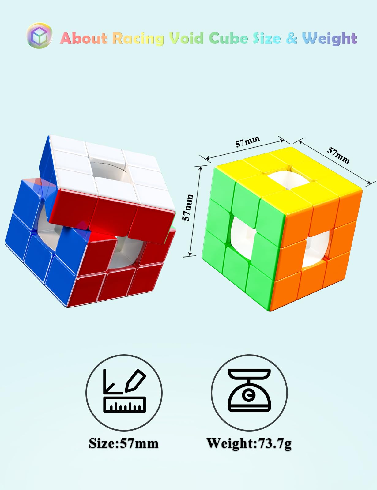 ROXENDA 3x3 speed cube pro magic cube - bez naklejek 3x3x3 pusta magiczna kostka z płynnym mechanizmem obrotowym, puzzle 3D z kolektorem Speed Cube