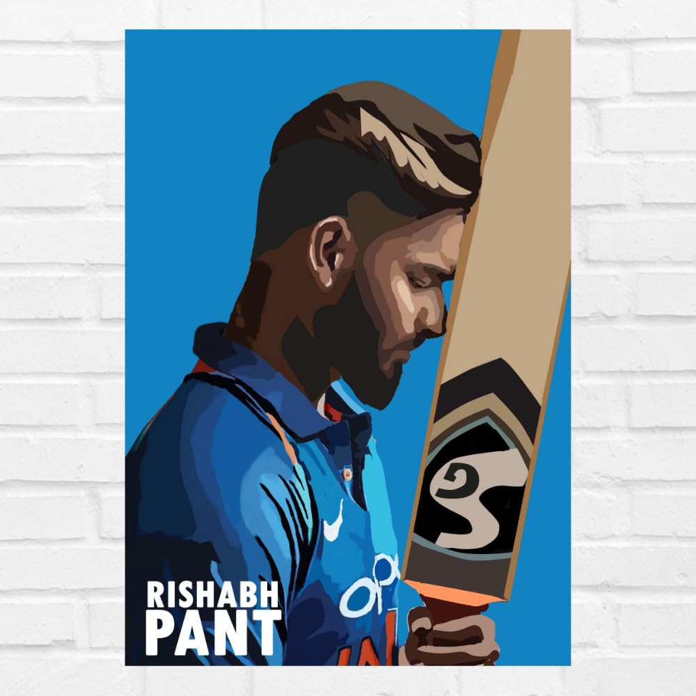Good Hope - Rishabh Pant Poster Indian Cricket Wall Art 12x18 Inch Unframed Motivational Poster Cricket Room Decor Wall Decoration Turf Sports-Inspired Home Decorative Print on 300 GSM Paper