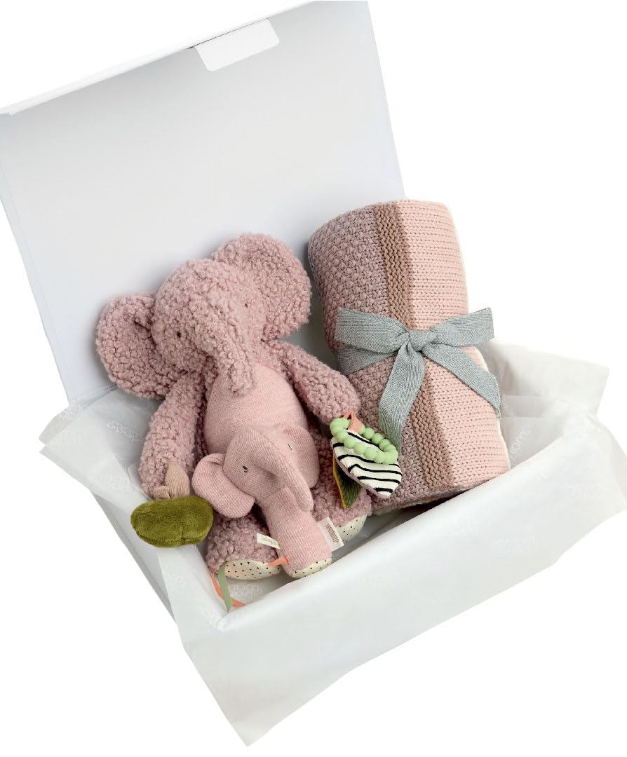Mamas & Papas Pink Blanket & Elephant Gift Box