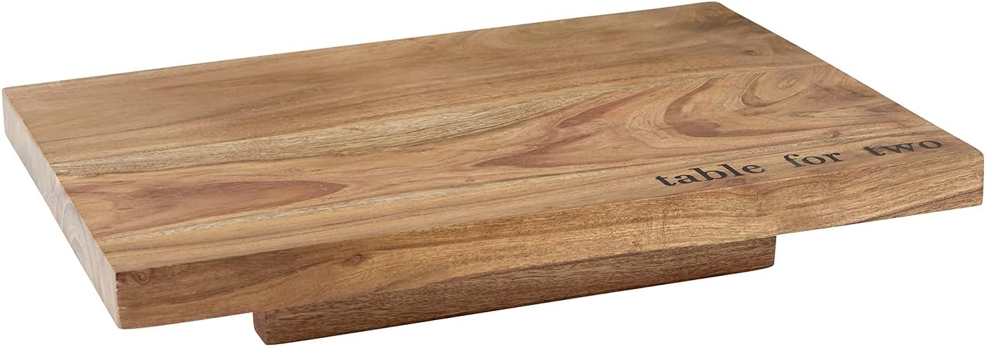Santa Barbara Design Studio F2F Acacia Wood Serving Tray, 15.5" x 11.63", Table For Two