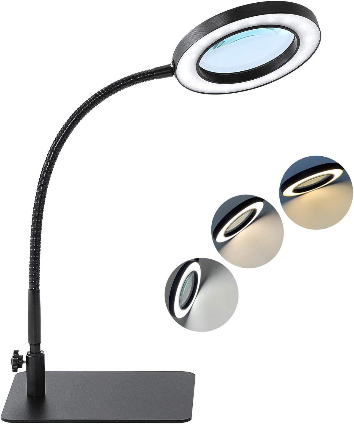 WISYOK Lupe Mit LED Licht & Ständer - 10x Vergrößerung Mit 5 Farbmodi Für Senioren & Hobby