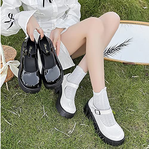 UOQAPRE Mary Jane Shoes for Women Gothic Shoes Womens Chunky Heel Oxford Dress Shoes School Uniform Pumps Shoes for Girl3