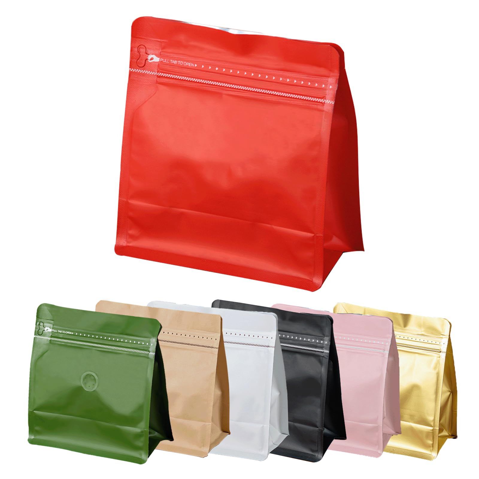 Photo 1 of Roppolo 50 Pcs 4oz Red Square Coffee Bean Bags