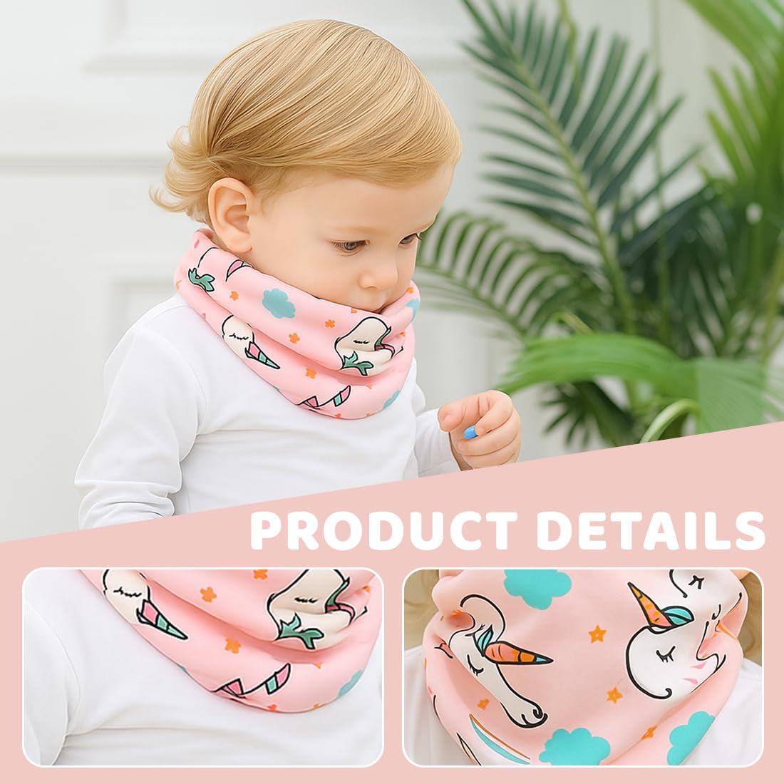 2 Pcs Braga Cuello Niño Bebé Bufanda Cuello Niño Algodón Braga Cuello Niña Otoño Invierno Bufanda Tubular para Niños Niñas 0-12 Años Calentador de Cuello Al Aire Libre