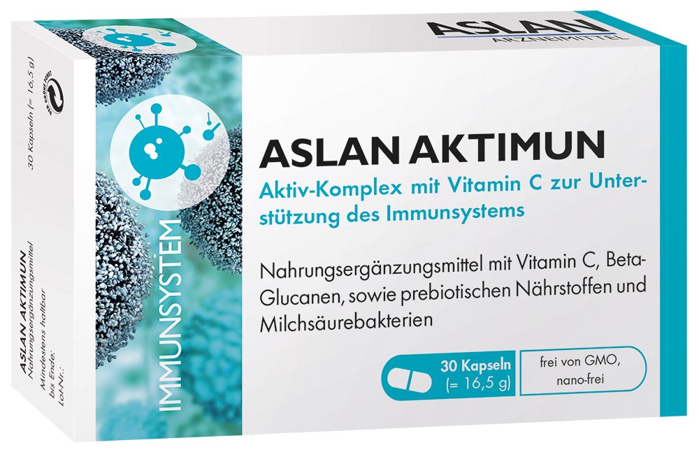 ASLAN Aktimun (3x 30 Kapseln) – Nährstoffkomplex mit Vitamin C, Beta-Glucan, prebiotischen Nährstoffen und probiotischen Bakterien