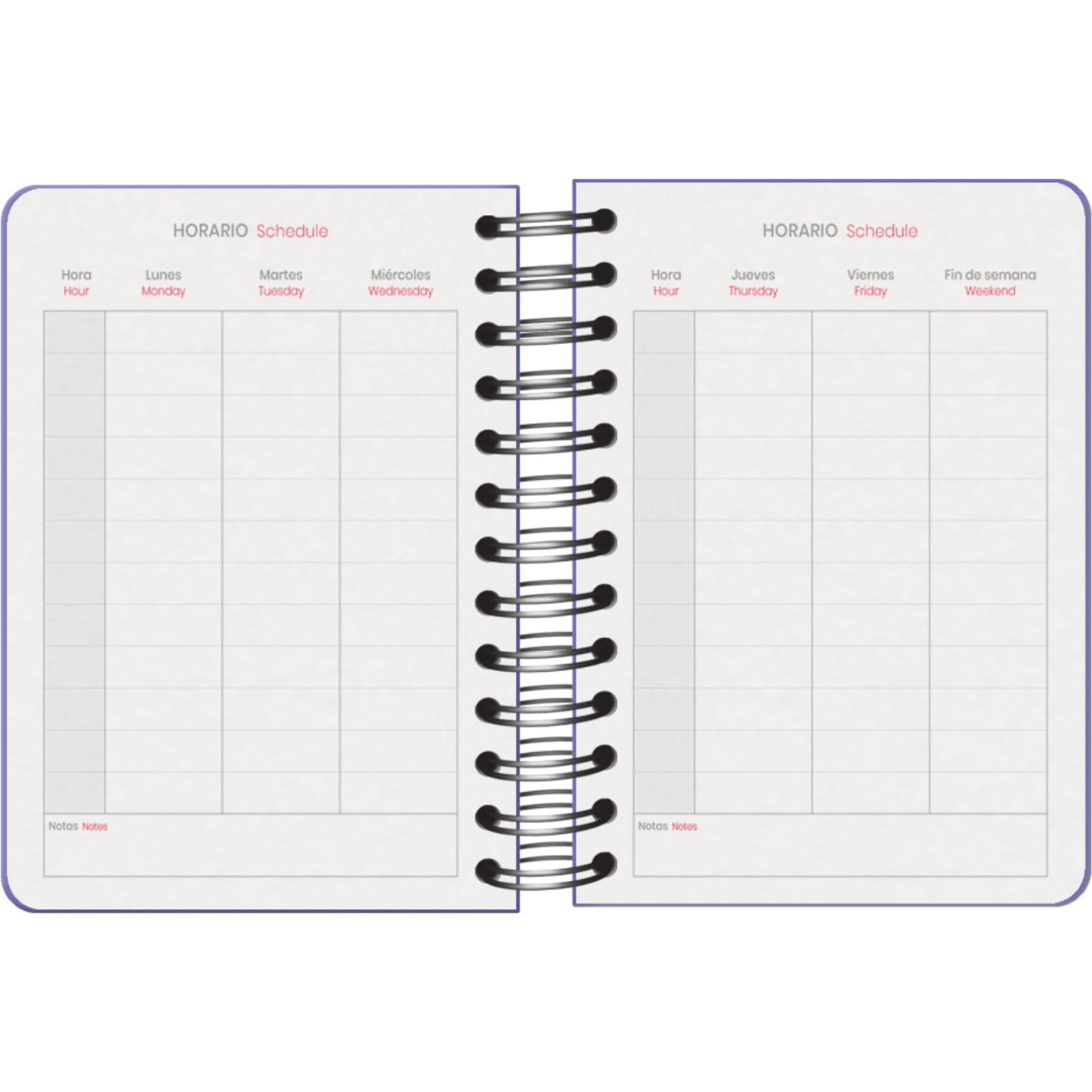 Dohe, School Planner 2025 2026, Day per Page, A6 Size (12x17 cm), Spanish and English, Double Spiral Binding and Elastic Band - Image 3