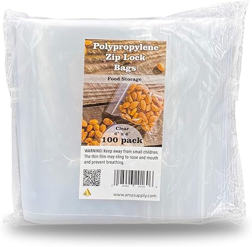Miniatura 2 de APQ - Bolsas de plástico transparente con cierre de cremallera, 6 x 6 pulgadas. Paquete de 100 bolsas de plástico con cierre de cremallera. Bolsas