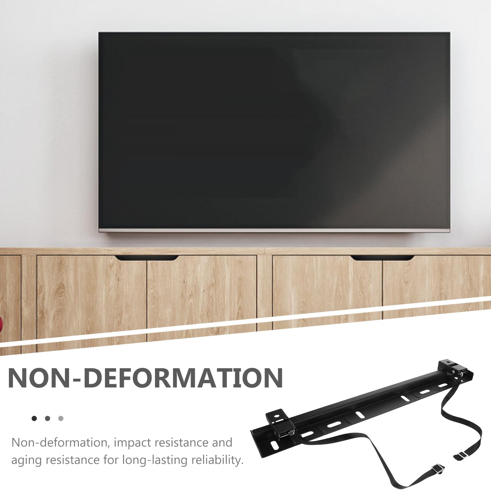 Soporte de Pared para TV sin Taladro, Escuadra en L, Acero Inoxidable, 45kg, para Televisores LCD de 32 a 65 Pulgadas