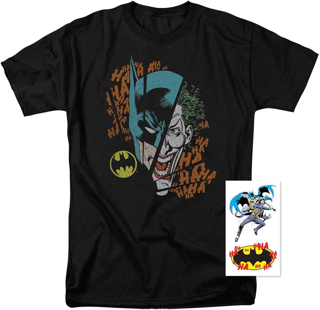 Popfunk Classic Batman Vs. The Joker Split T Shirt & Stickers