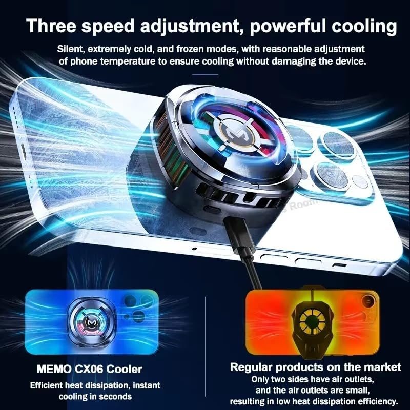 Image of BKN Fast Ultra Cooling Mobile AC Fan Magnetic Radiator | Mobile Cooler USB Powered Fan Cooling Radiator Game Cooler -3 degree for Mobile Phone Gaming, Live Streaming (CX06 fan)