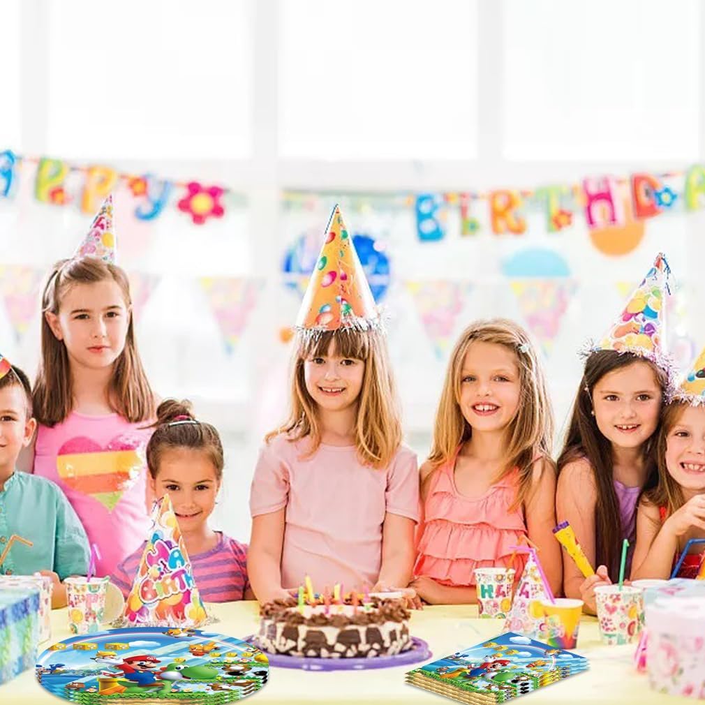 40pcs Mario Party Supplies include 20 plates, 20 napkins for the Mario Birthday party decoration - Image 5