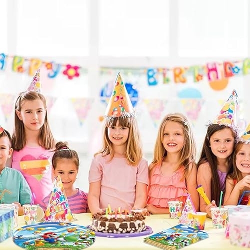 Miniatura 5 de 40 suministros de fiesta de Mario incluyen 20 platos, 20 servilletas para la decoración de fiesta de cumpleaños de Mario