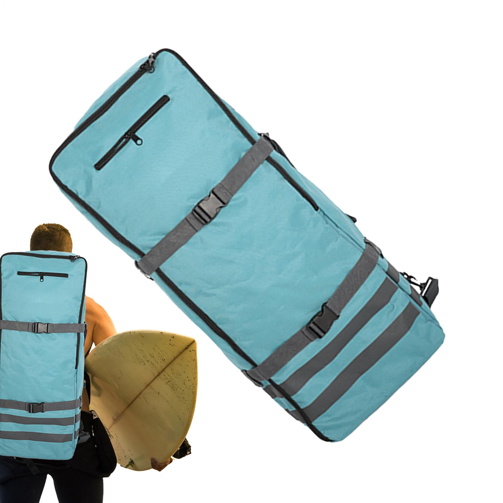 Mochila Transporte Tablas Paddle Surf Fabricada En Nylon Impermeable De Alta Resistencia Con Gran Capacidad 84L Diseño Ergonométrico Correas Ajustables Para Aventuras En Ríos Lagos Y Playa 90x36x26cm