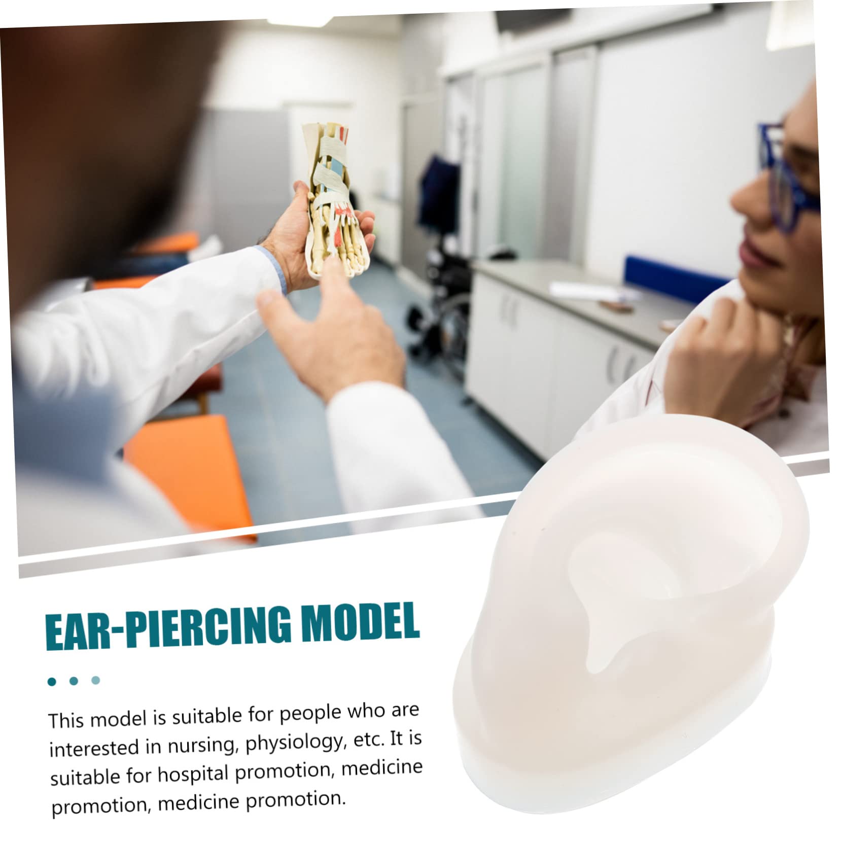 SOESFOUFU Silicone Ear Model for Jewelry Making: Ear Piercing Exercise and Displaying Mold Simulation