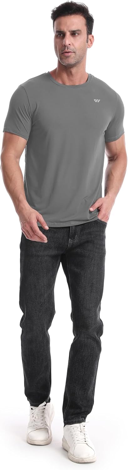 3 or 5 Pack Workout Shirts for Men Quick Dry Running T-Shirt Short Sleeves Moisture Wicking Crew Neck Tee Athletic Casual Top