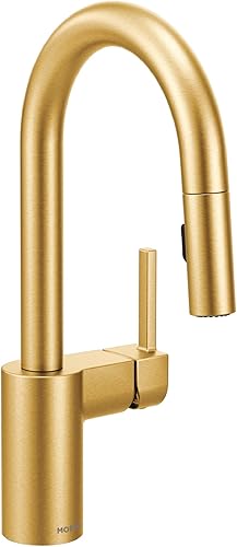 Moen Align Grifo de barra desplegable con una sola asa y limpieza eléctrica y Reflex, 5965BG