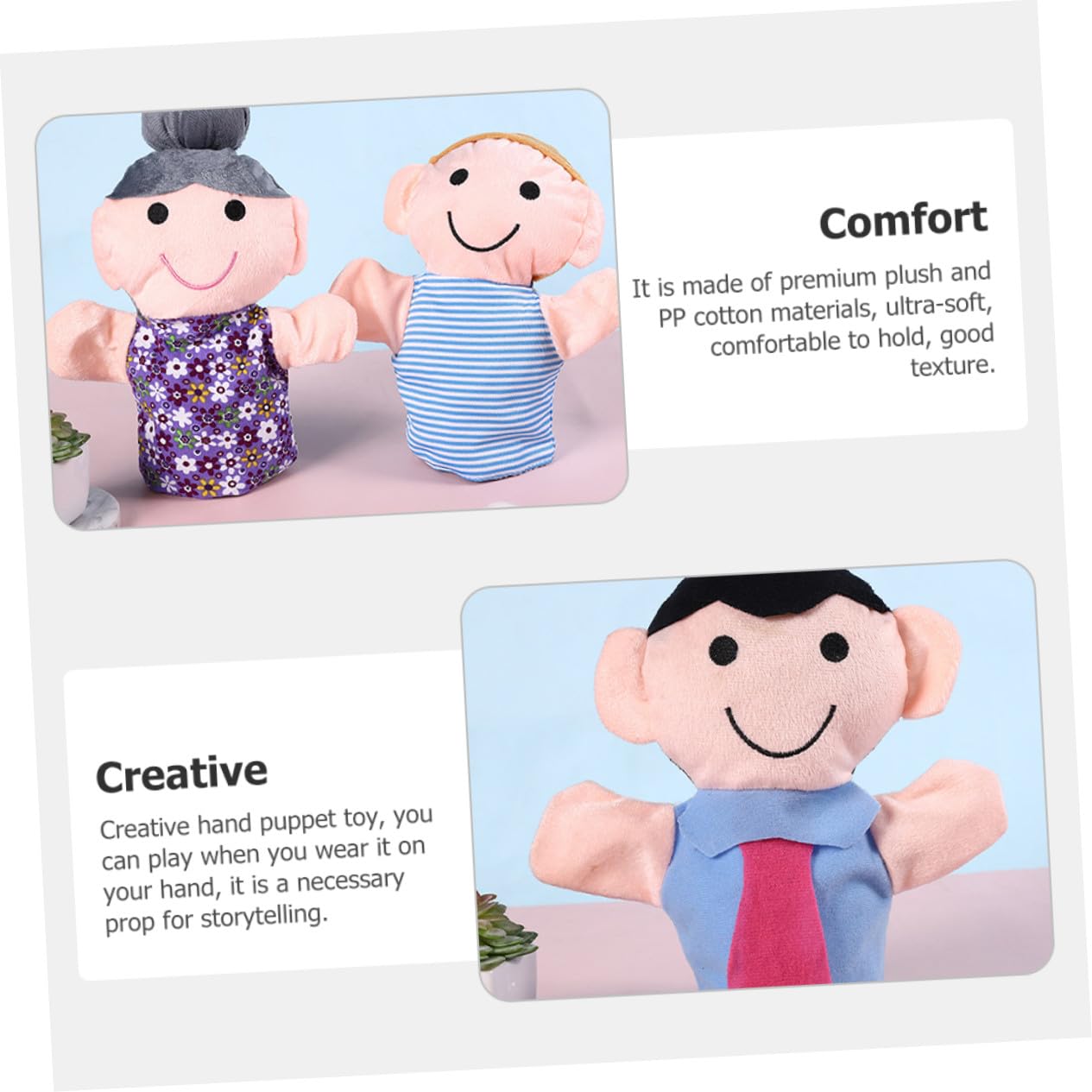 6 pezzi Burattini da Mano per Giocattolo Educativo in Morbido Peluche e Cotone PP Gioco di Ruolo Creativo per Stimolare Immaginazione e Comunicazione Sicuro e Durevole per Bambine