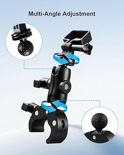 Miniatura 4 de Kit de soportes para manillar de abrazadera para cámara de motocicleta para bicicleta, compatible con DJI Osmo Pocket 3 Insta360 GoPro, soporte de