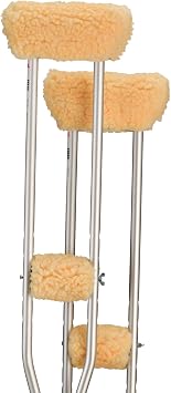 NOVA Medical Products Sheepskin Fleece Crutch Pads, Universal Fit Padded Cushion Fleece Accessories for Underarm Crutches, One Pair Each of Underarm and Hand Grip Covers, Washable