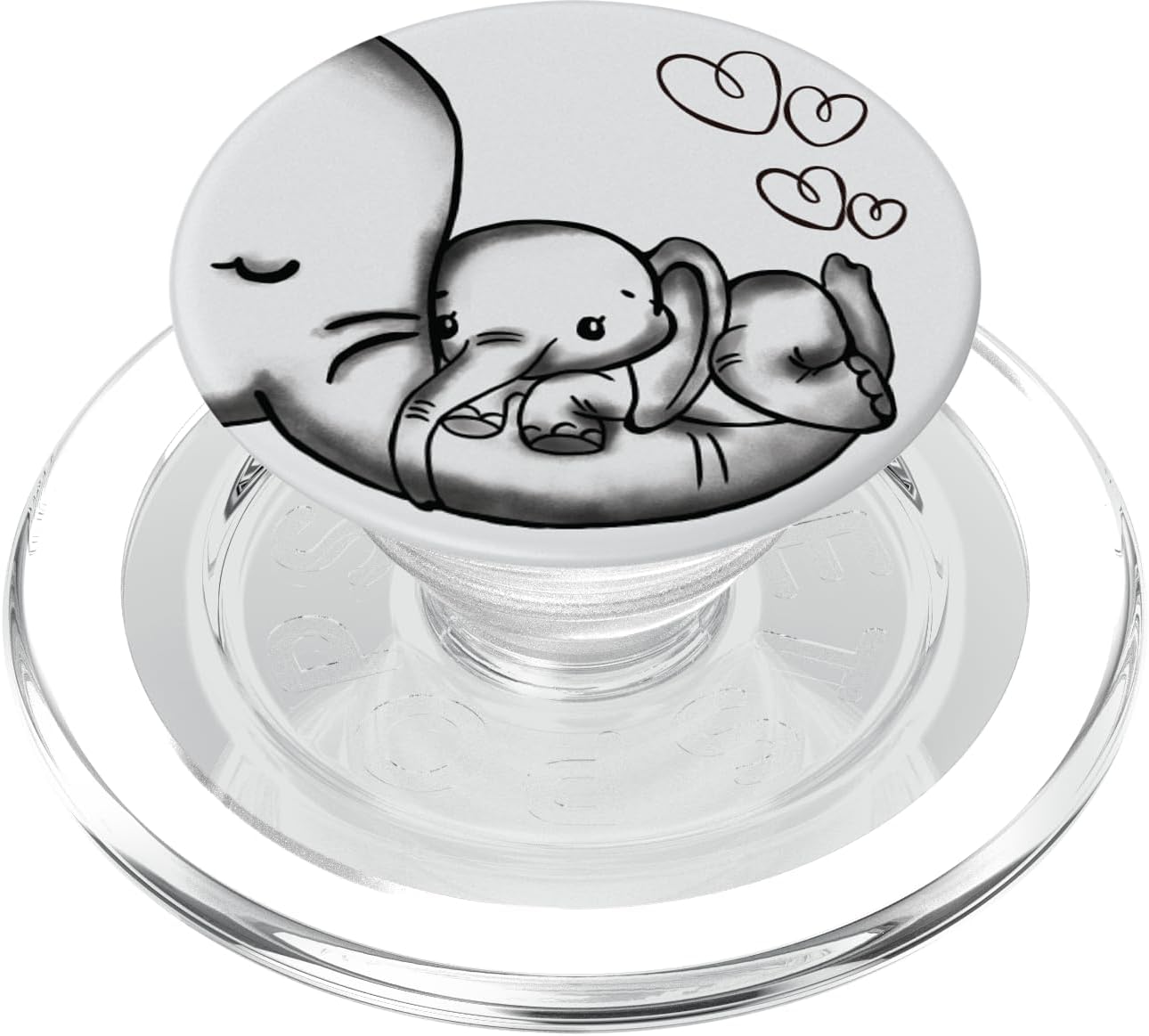 Cute Elephant Mom & Baby Elephant Love Beautiful Phone Grip PopSockets Grip and Stand for Phones and Tablets PopSockets PopGrip for MagSafe