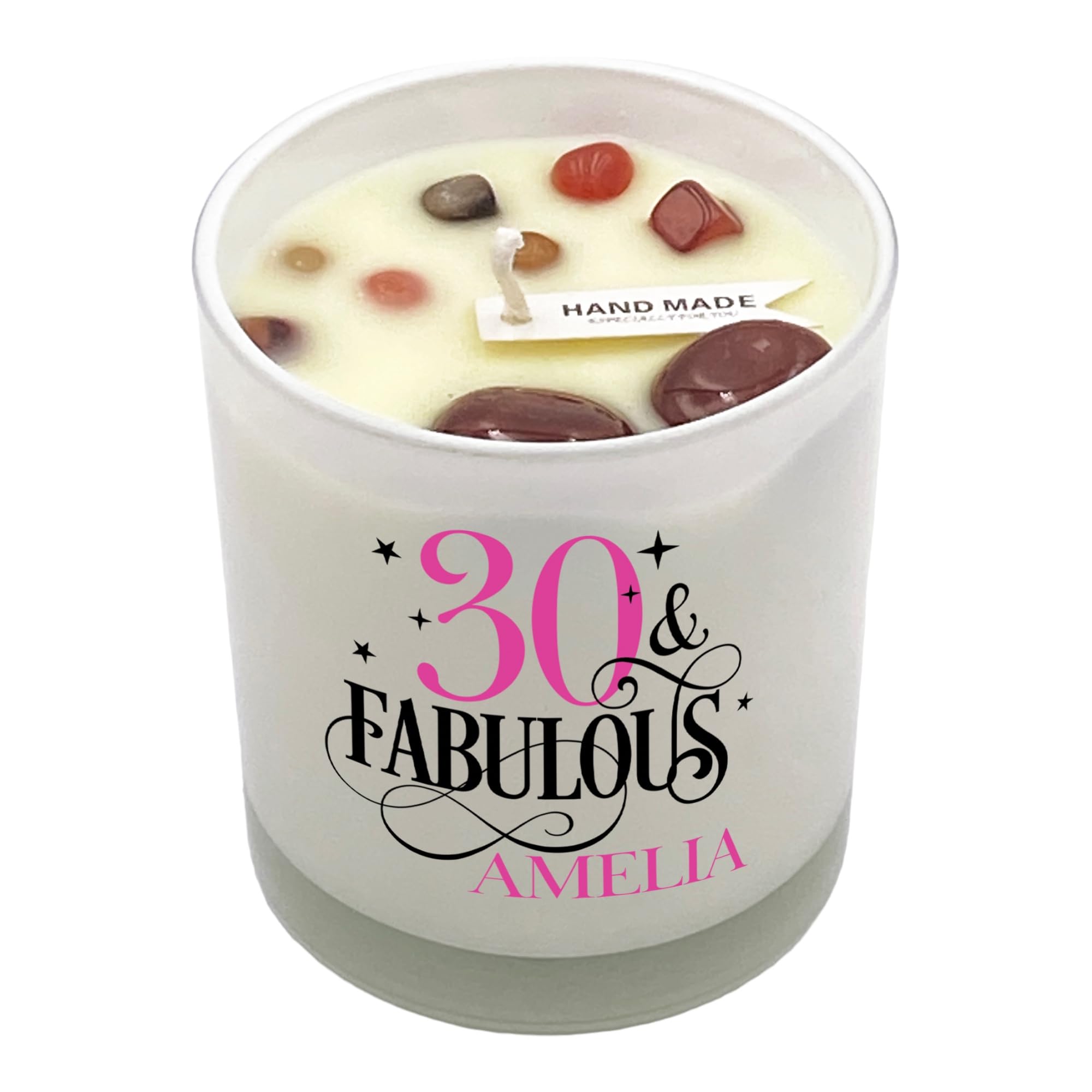 Personalised Any Age Birthday Candle Gift Boxed Star Design 18th, 21st, 30th, 40th, 50th, 60th, 70th, 80th (Paris Garden)