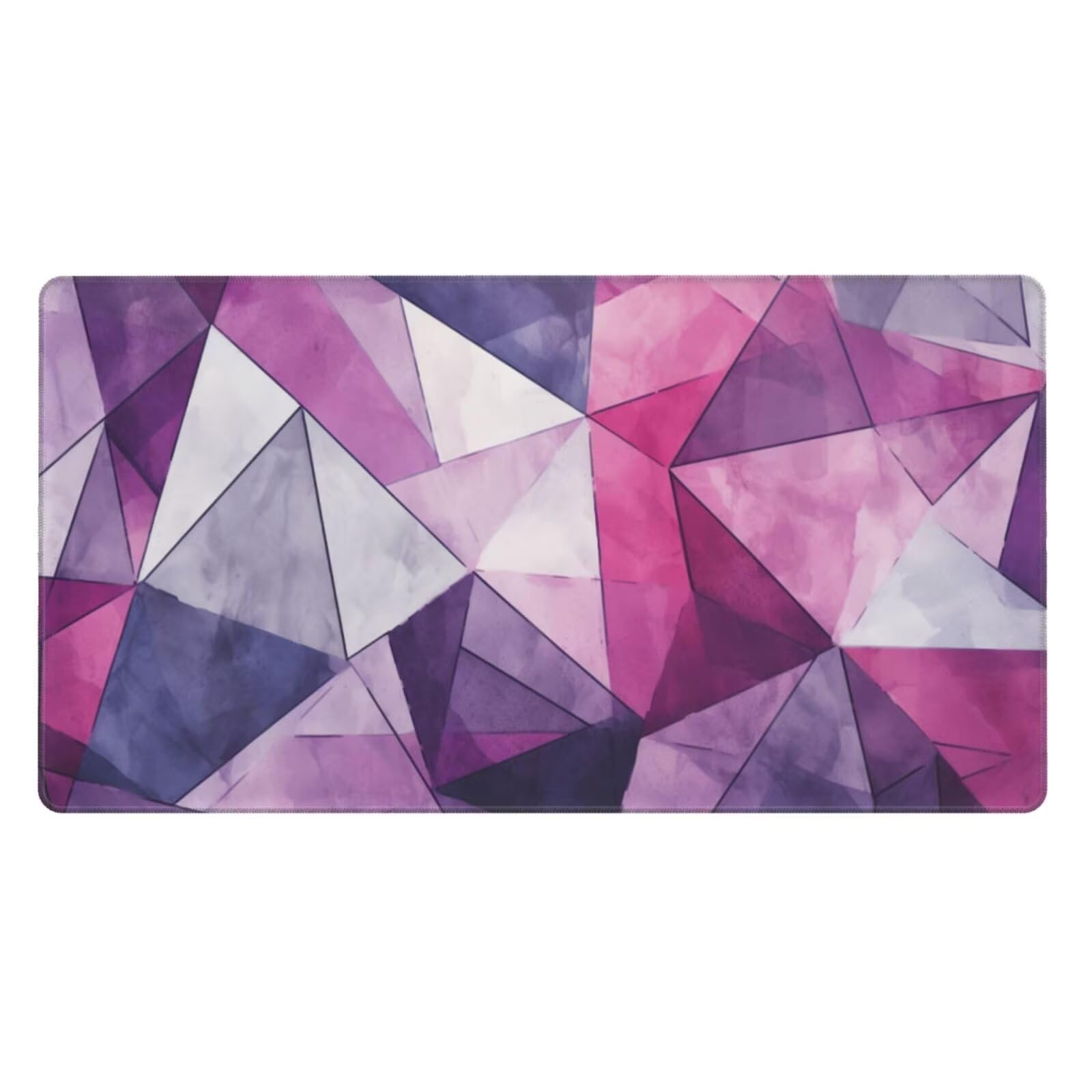 Alfombrilla de Ratón Gaming Grande XXL 1200x500x4mm con Bordes Cosidos Tela Micro Tejido, Base de Goma Antideslizante y Mouse Pad, para Teclado Jugadores Escritorio, PC, Oficina Triangulo Morado Y6776