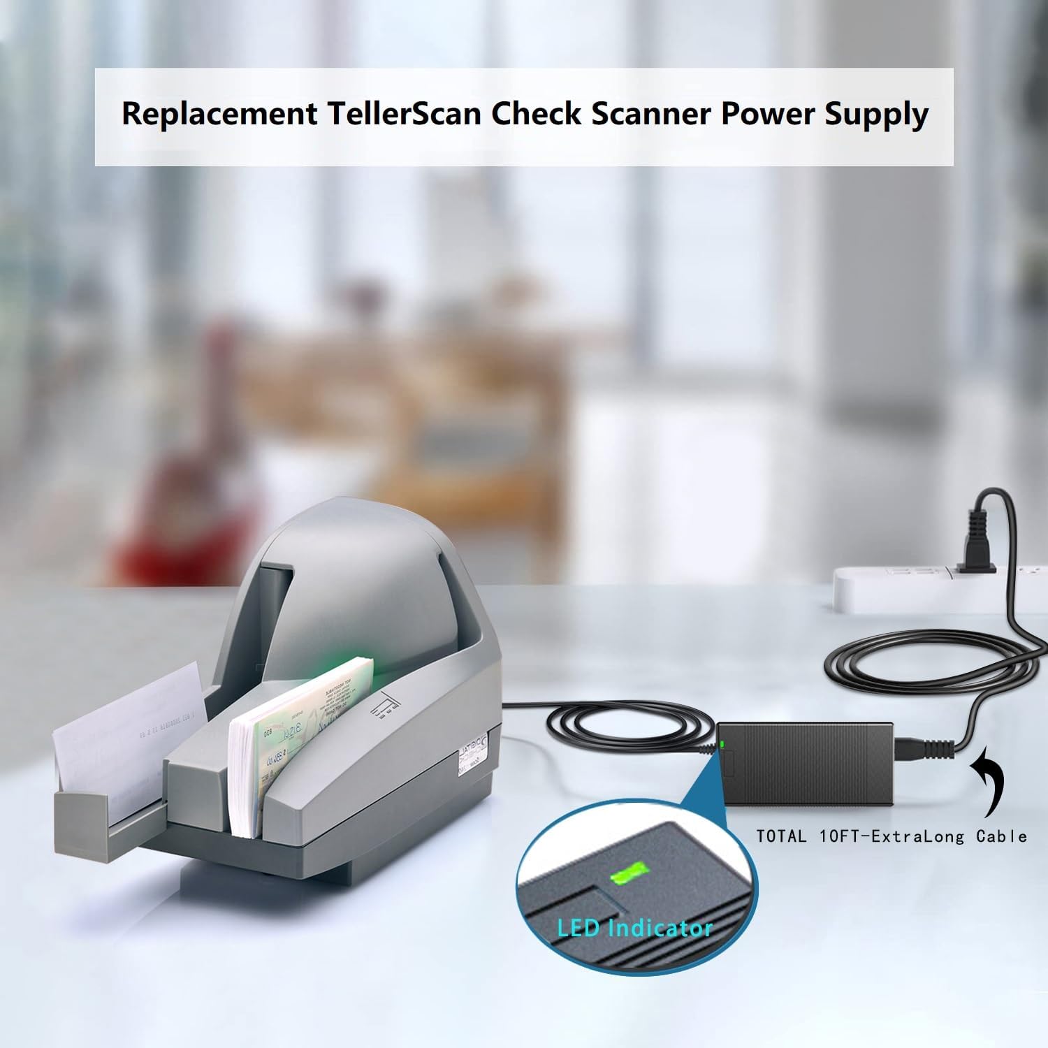 30V Power Adapter for TellerScan TS240/TS230/TS215/TS4120 Digital Check Scanner 240-100DPM TS230-100IJ TS230-65 TS240-50IJ 148021-03/02/01 Teller Scan 240 230 Scanner PS48IDAAY1600S 1.5A Power Supply