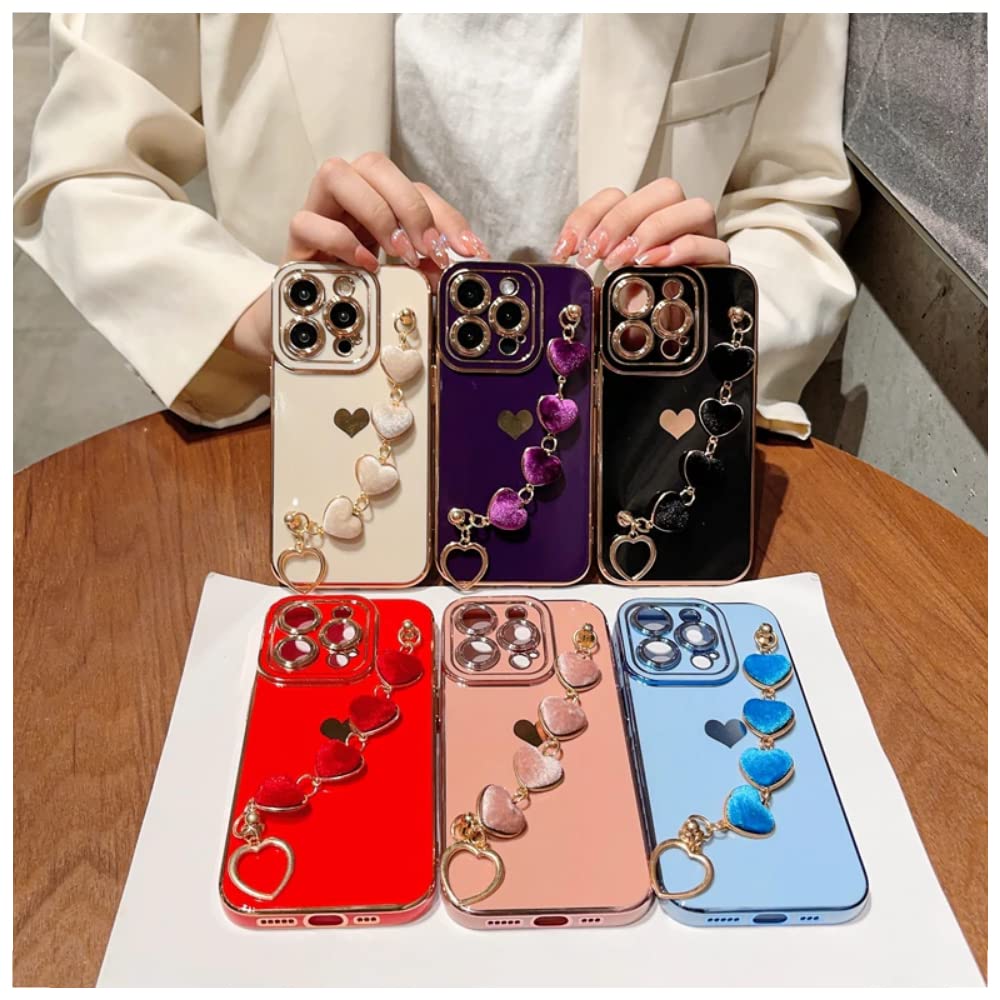 Caseative Cinturino Da Polso Per IPhone Con Ciondolo Cuore - Morbido E Compatibile Con Custodia, Per Donne E Ragazze (Viola, Per IPhone 11 Pro Max) - 4