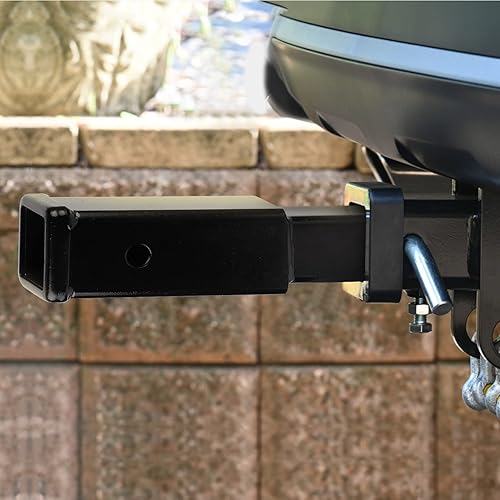 Miniatura 4 de CPROSP Extensión de enganche de 8 pulgadas, se adapta a barra de remolque de tubo receptor de 2 pulgadas, vástago de acero resistente, 6000 libras,