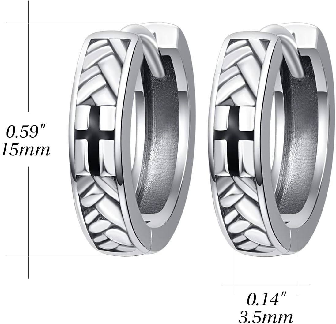 Small Hoop Earrings for Men Women 925 Sterling Silver Huggie Earrings Men Hypoallergenic Earring for Sensitive Ears - Image 5