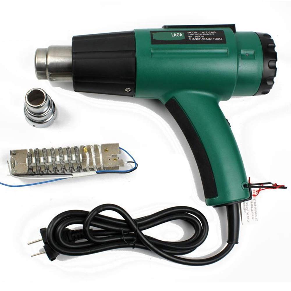 1600W Pistolet à Air Chaud 300-500 ℃ Promesse de Régulation de la Température 2 Vitesse du Vent Pistolet Thermique Rétractable